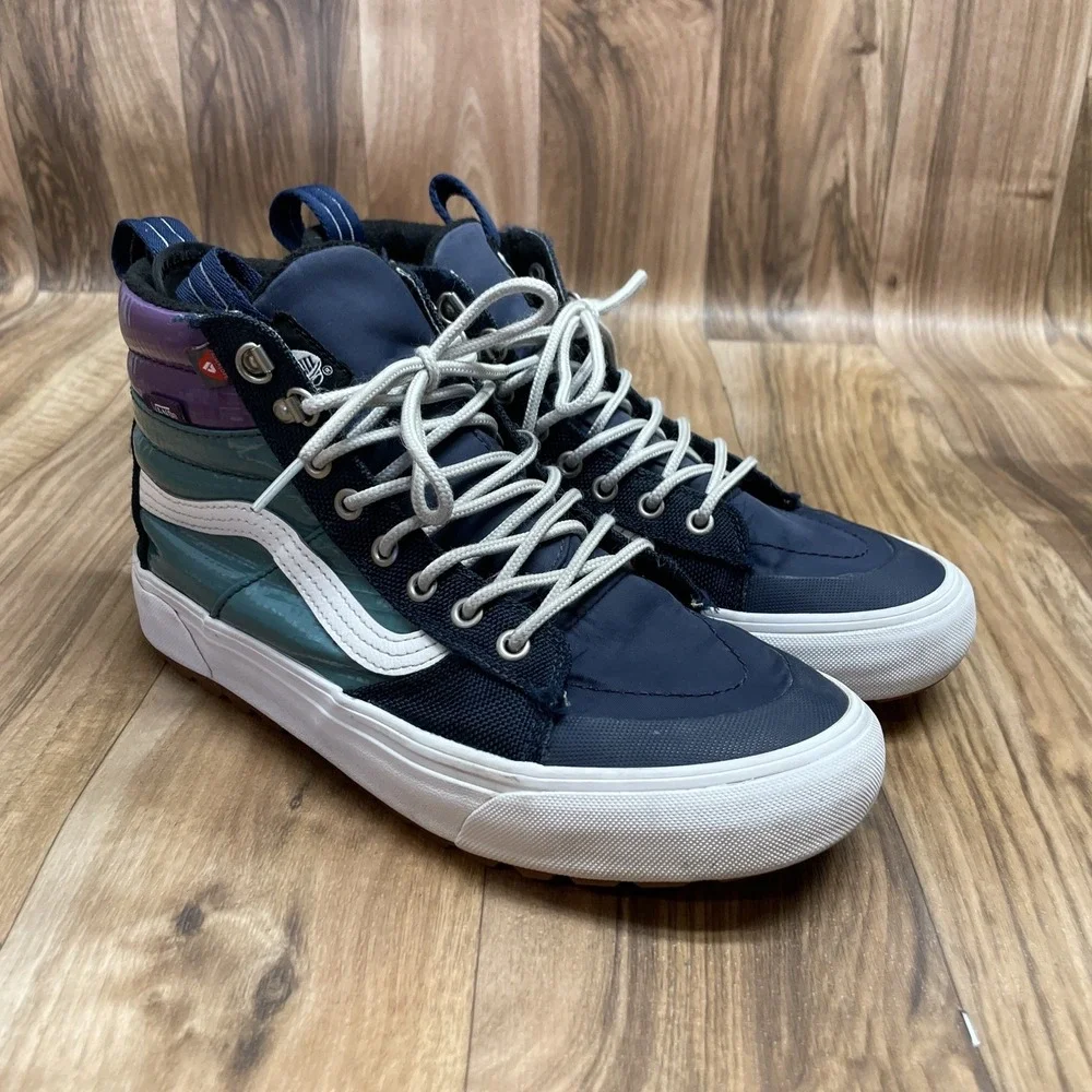 Vans Men's 500714 Blue Teal Purple White Textile Synthetic High‎ Top 9 M-W 10.5